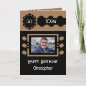 50 today写真名black brown birthdayを追加 カード (正面)