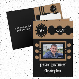 50 today写真名black brown birthdayを追加 カード