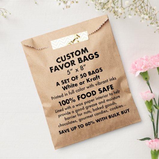 50 xカスタムクラフトパーソナライズされた優先バッグ フェイバーバッグ (封をした状態)