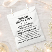 50 xカスタム白パーソナライズされたいバッグ フェイバーバッグ (クリップ留めされた状態)