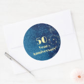 50 Year Anniversary Bond & Seal Sparkling Blue  ラウンドシール (封筒)