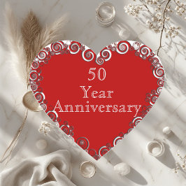50 Year Anniversary Milestone Romantic Modern  ハートシール