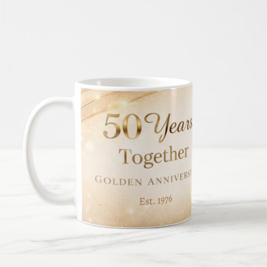 50 Year Anniversary Mug Golden Wedding Anniversary コーヒーマグカップ (左)