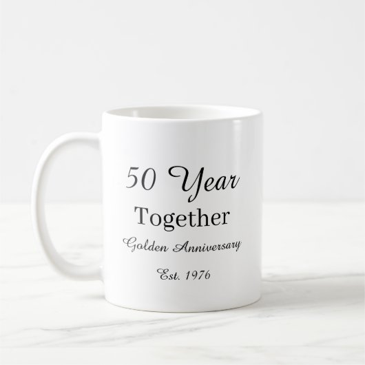 50 Year Anniversary Mug Golden Wedding Anniversary コーヒーマグカップ (左)