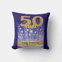 50 Year CUSTOM NAME 12 Step Anniversary Big Number クッション