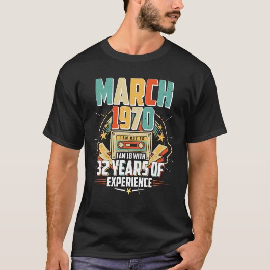 50 Year Old, 50Th Birthday, 1970 March Tシャツ (正面)