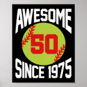 50 Year Old Awesome Since 1975 Softll 50th Birthda ポスター (正面)