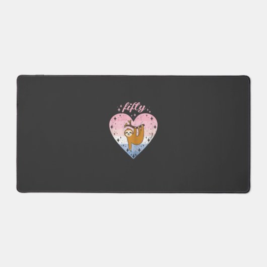 50 Year Old Cute Sloth Birthday Girl 50th B-day T- デスクマット (正面)