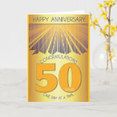 50 Year Sober Anniversary | Golden Ray 12 Step カード (黄色い花)