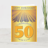 50 Year Sober Anniversary | Golden Ray 12 Step カード (正面)