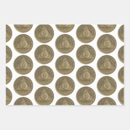 50 Year Sober Recovery Anniversary Coin ラッピングペーパーシート