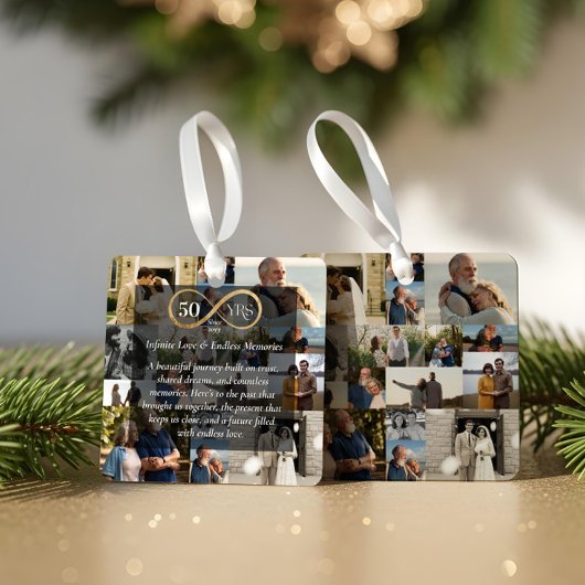 50 Years Anniversary Infinity Photo Collage Gift メタルオーナメント