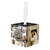 50 Years Golden Anniversary Infinity Photo Collage キューブオーナメント (正面アングル)