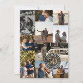 50 Years Love Infinity Photo Collage Anniversary 招待状 (裏面)