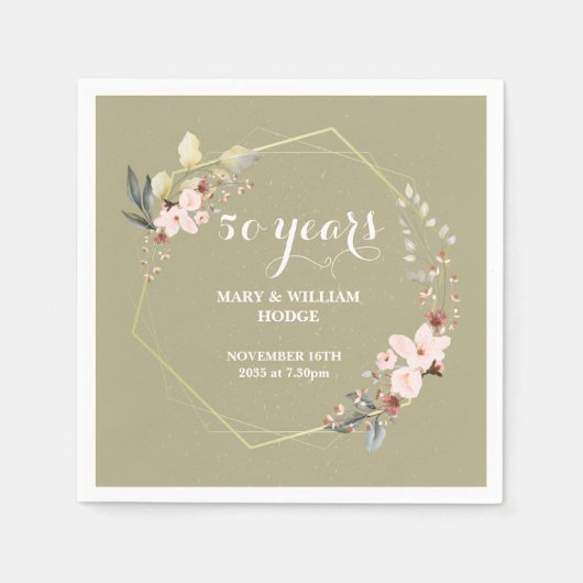 "50 Years of Forever: An Anniversary to Remember"  スタンダードカクテルナプキン (正面)