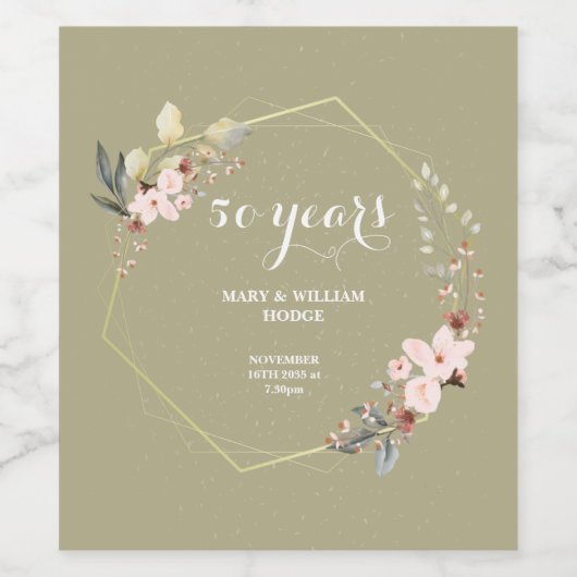 50 Years of Forever: An Anniversary to Remember" ワインラベル (シングルラベル)