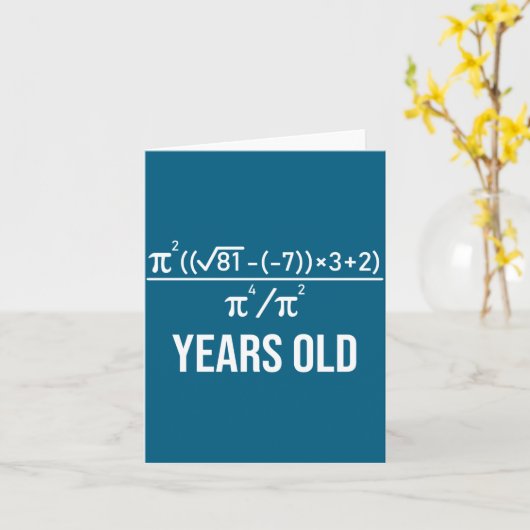50 Years Old Equation Funny 50th Birthday Math  カード (黄色い花)