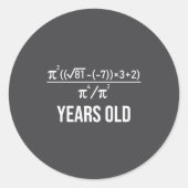 50 Years Old Equation Funny 50th Birthday Math  ラウンドシール (正面)