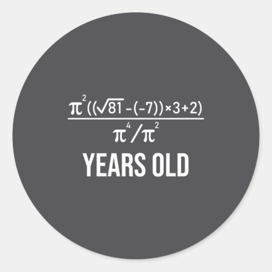 50 Years Old Equation Funny 50th Birthday Math ラウンドシール (正面)