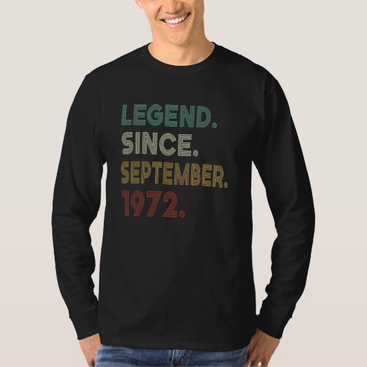 50 Years Old  Legend Since September 1972 50th Bir Tシャツ (正面)