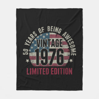 50 Years Old Vintage 1976 50th Birthday Limited Ed フリースブランケット