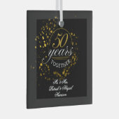 50 Years Together Golden Wedding Anniversary ガラスオーナメント (正面右)