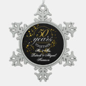 50 Years Together Golden Wedding Anniversary Gift スノーフレークピューターオーナメント (正面)