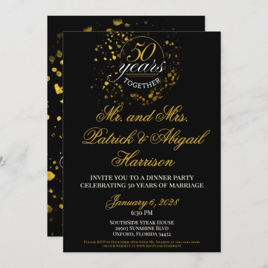 50 Years Together Silver Wedding Anniversary (正面/裏面)