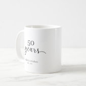 50 years wedding anniversary Minimal Elegant コーヒーマグカップ (正面左)