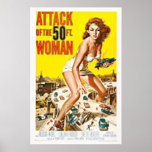 50ft女性の攻撃1958アートレトロ映画 ポスター