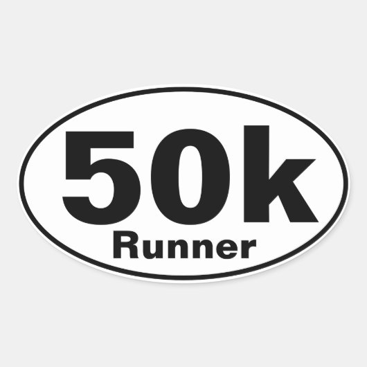 50Kランナーオーバルステッカー 楕円形シール (正面)