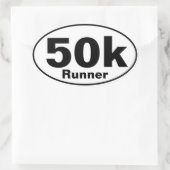 50Kランナーオーバルステッカー 楕円形シール (バッグ)