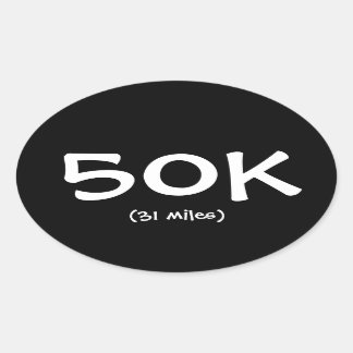 50K (31マイル)ステッカー 楕円形シール