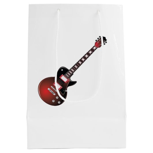 50Mens 🎸🤣ロックスター誕生日ギターファンキーおもしろい ミディアムペーパーバッグ (裏面)