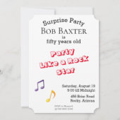 50Mens 🎸🤣ロックスター誕生日ギターファンキーおもしろい 招待状 (裏面)