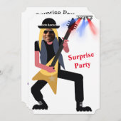50Mens 🎸🤣ロックスター誕生日ギターファンキーおもしろい 招待状 (正面/裏面)