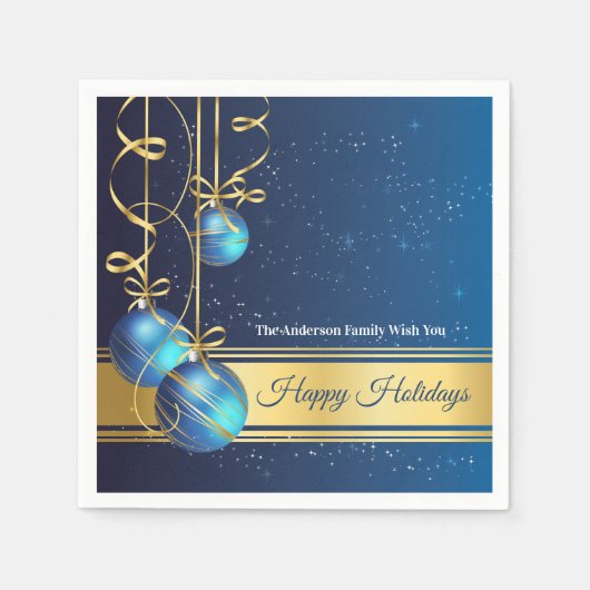 50pcs Christmas Paper Napkin Modern Tree Baubels スタンダードカクテルナプキン (正面)