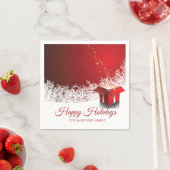 50pcs Red White Christmas | Gift box surprise スタンダードカクテルナプキン (インサイチュ)
