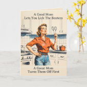 50sおもしろい主婦レトロ母の日 カード (黄色い花)