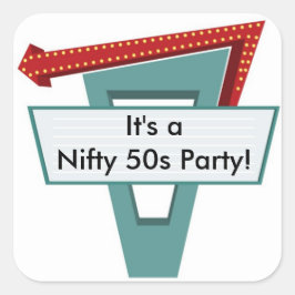 50sダイナーサイン1ステッカー スクエアシール