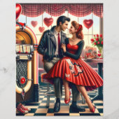 50sダイナーバレンタインスクラップブック紙 (正面)