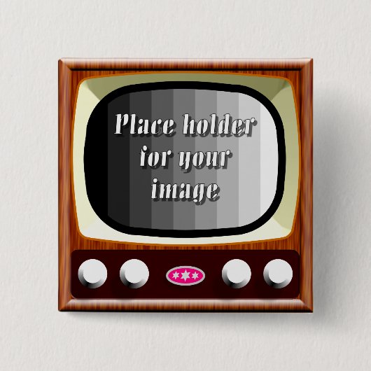 50sテレビのテンプレート 缶バッジ (正面)