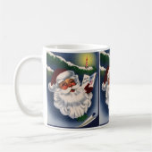 50sレトロのすてきなサンタクロースのヴィンテージのクリスマス コーヒーマグカップ (左)