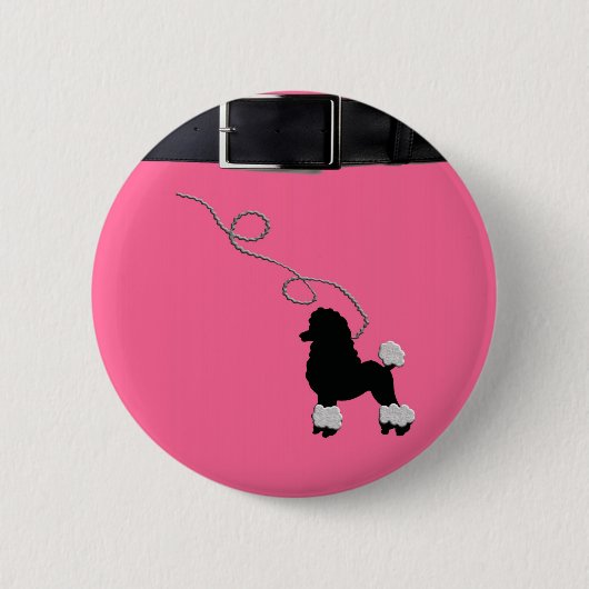 50sレトロのプードルのスカート 缶バッジ (正面)
