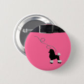 50sレトロのプードルのスカート 缶バッジ (正面&裏面)