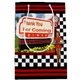 50sレトロダイナーありがとう ミディアムペーパーバッグ (正面)