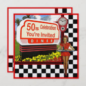 50sレトロダイナー招待状 (正面/裏面)