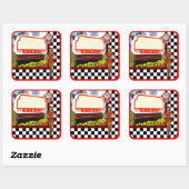 50sレトロダイナー空白のサインのシール スクエアシール (シート)