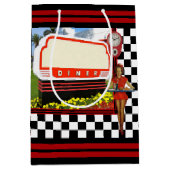 50sレトロダイナ空白のー ミディアムペーパーバッグ (正面)