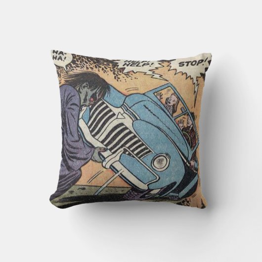 50sヴィンテージホラー漫画 クッション (正面)